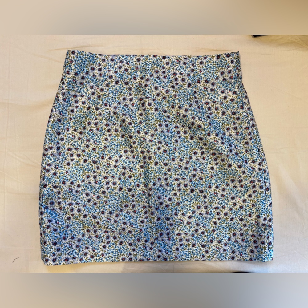 Zara Blue and Yellow Floral Skirt